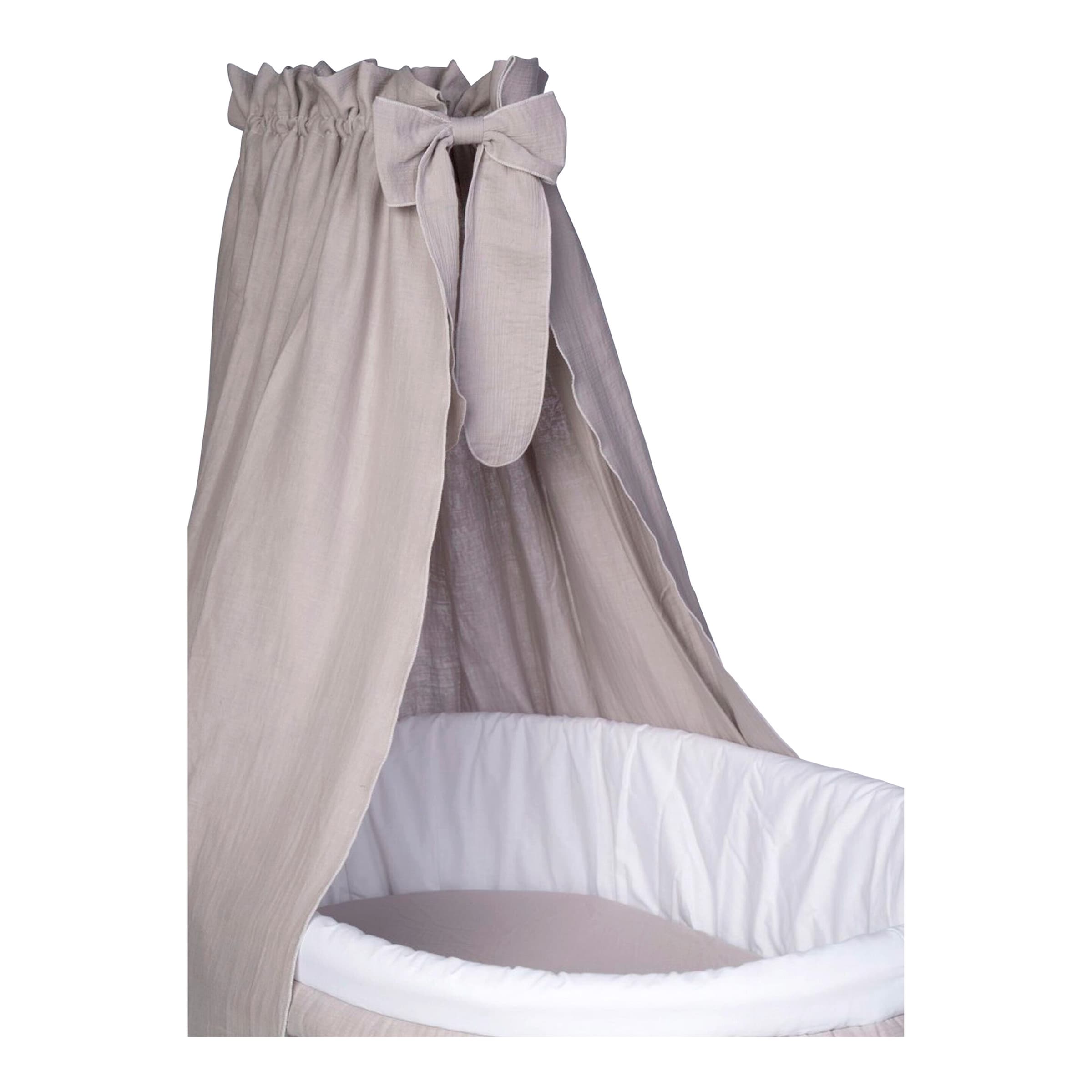 Mionido Textiles Set für Stubenwagen Musselin Uni Schleife