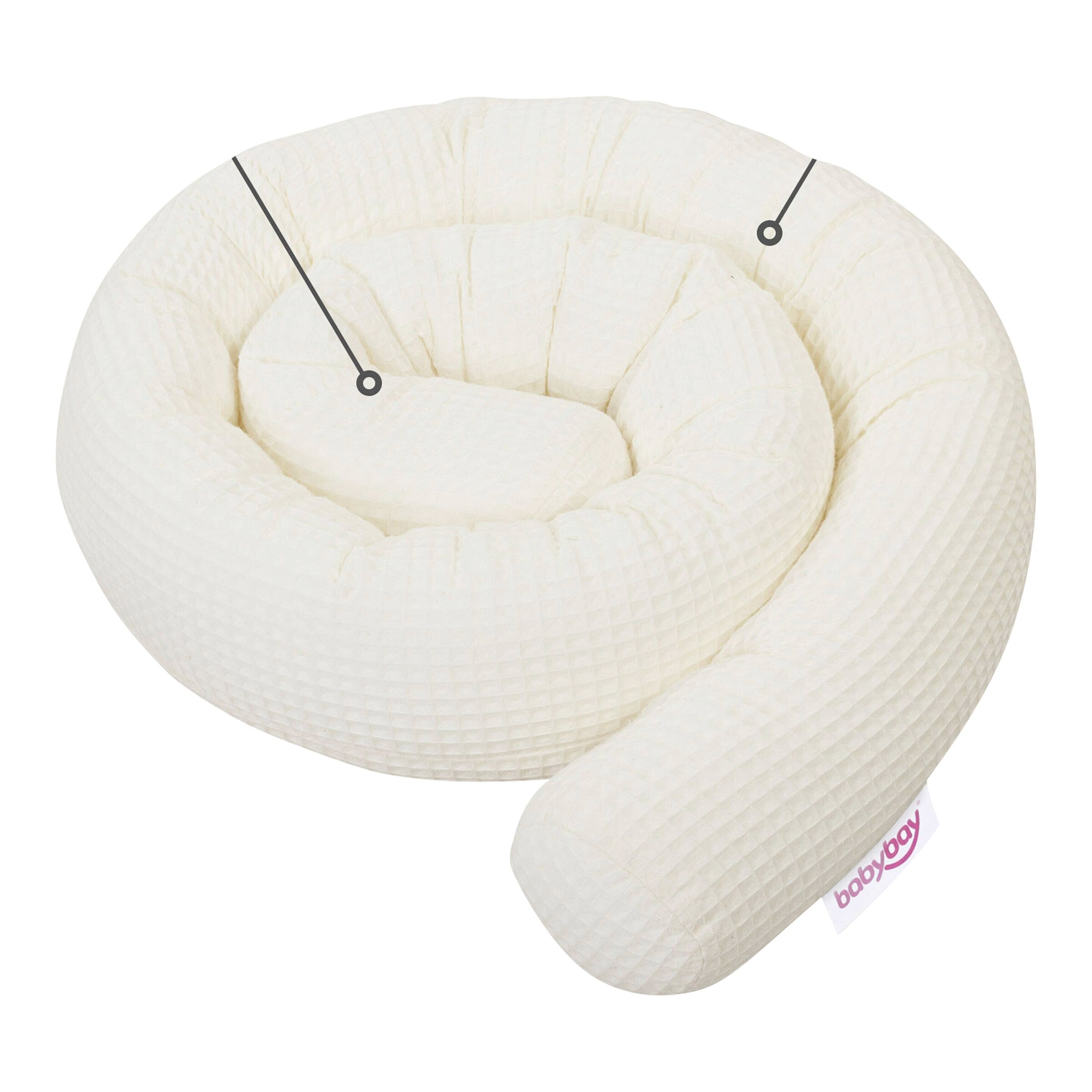 Babybay® Nestchenschlange Waffelpiqué 180 cm passend für alle Modelle