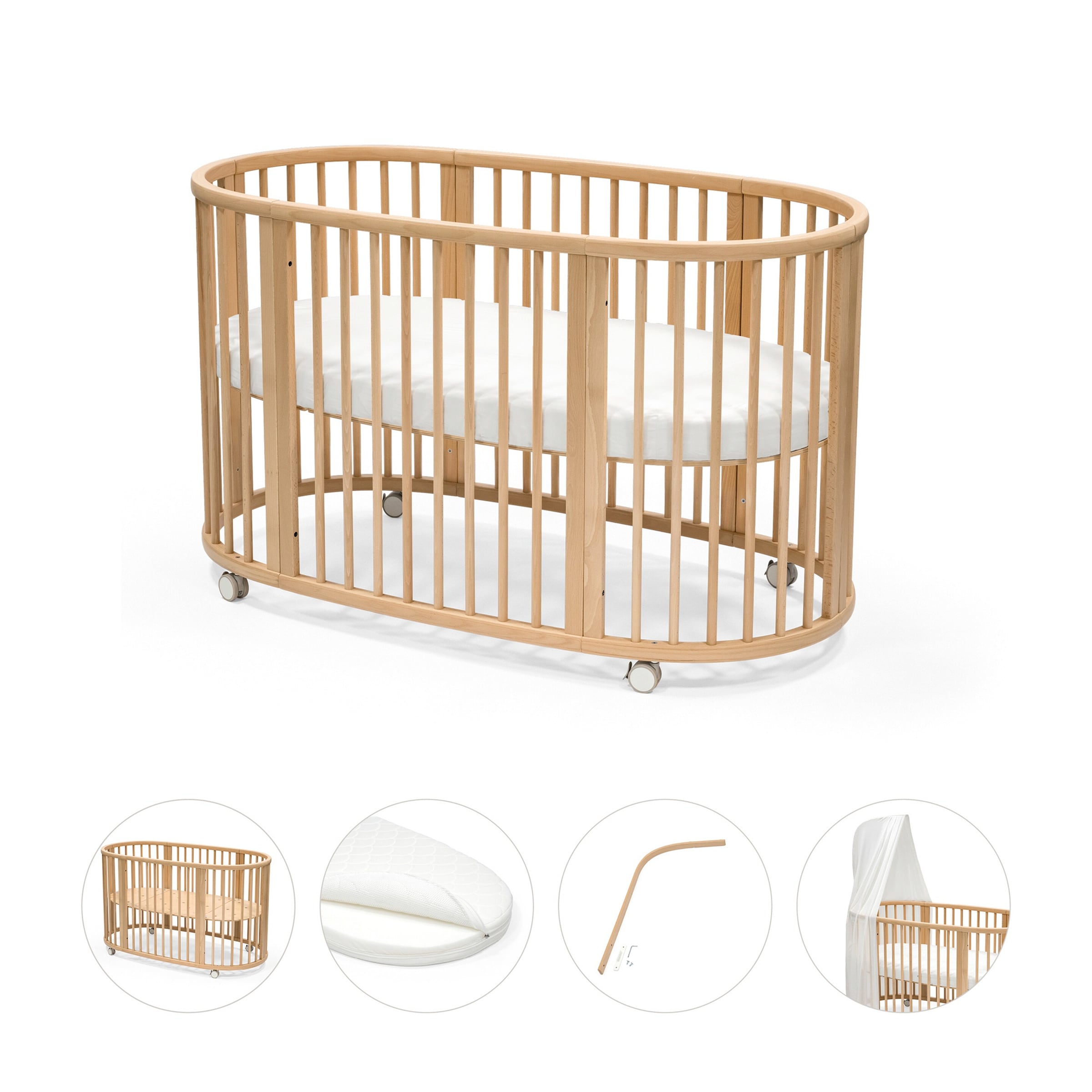 Stokke® Sleepi™ Bundle Sleepi inkl. Matratze und Spannbetttuch, Himmelstange und Himmell