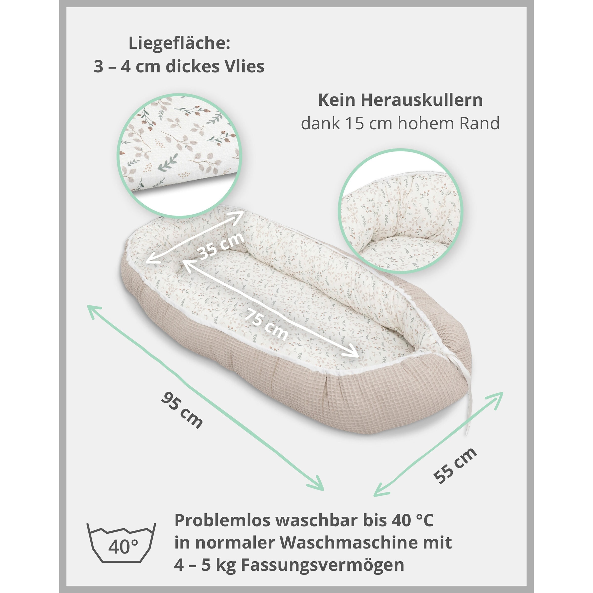 Ullenboom Kuschelnest Waffelpiqué 55x95 cm