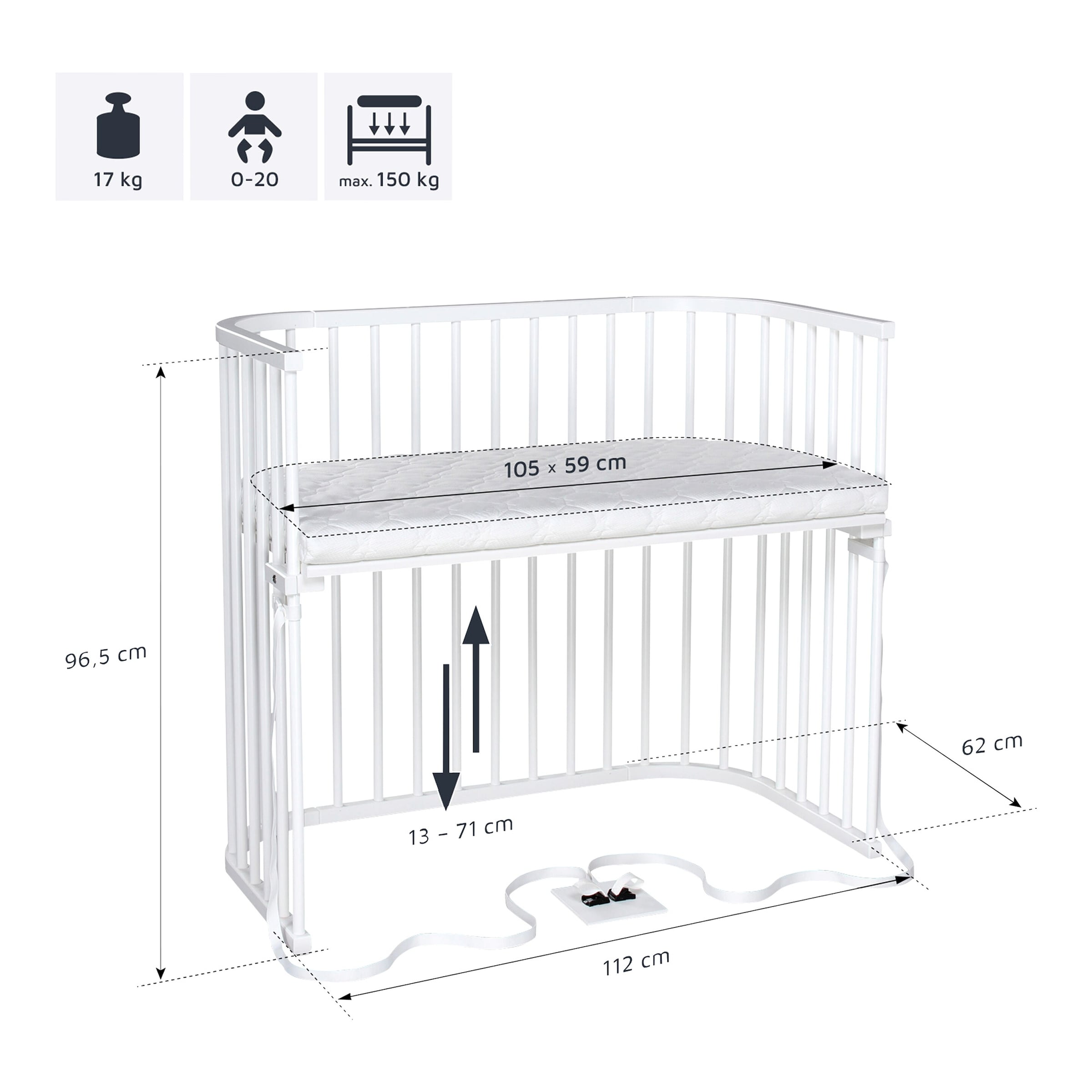 Babybay® Beistellbett Boxspring XXL inkl. Matratze Classic Fresh