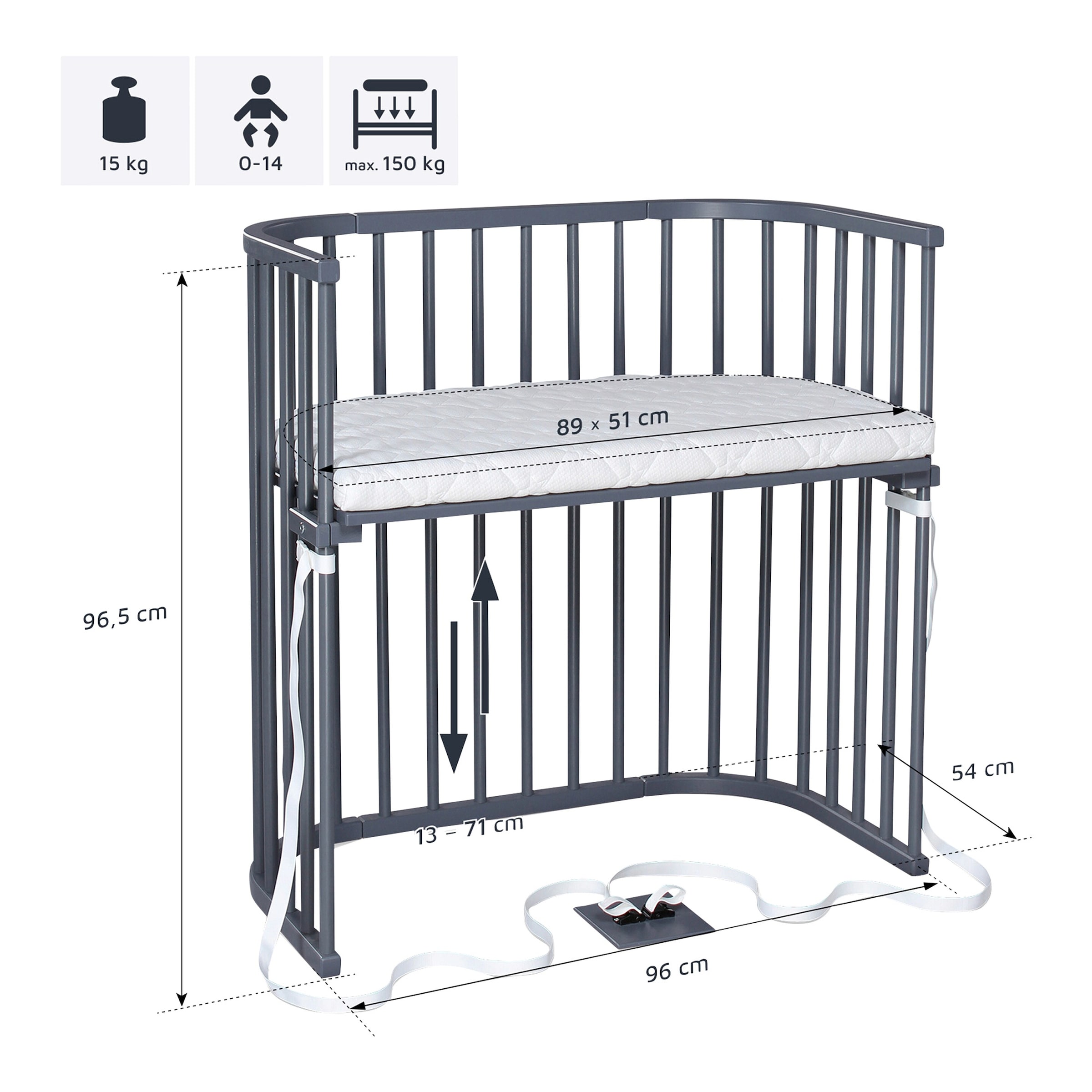 Babybay® Beistellbett Boxspring 89x51 cm