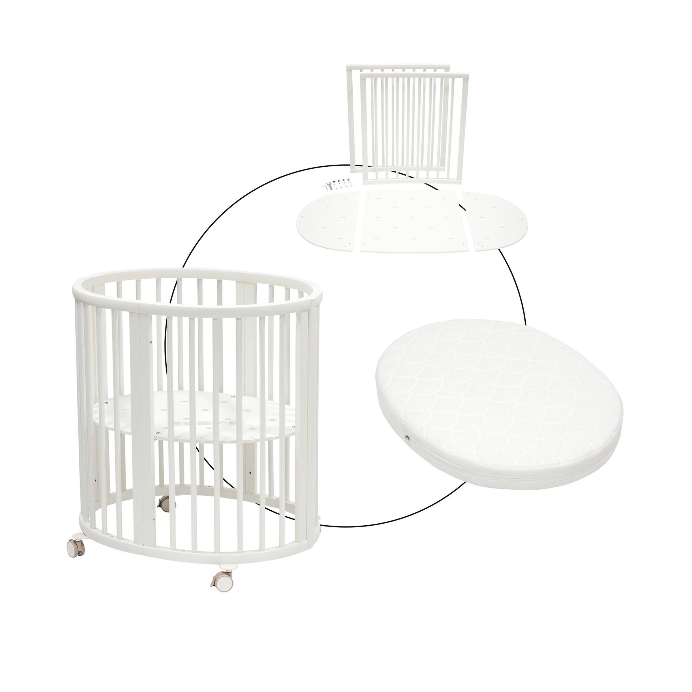 Stokke® Sleepi™ Babybett Sleepi Mini. Inkl. Umbausatz zum Kinderbett und Matratze