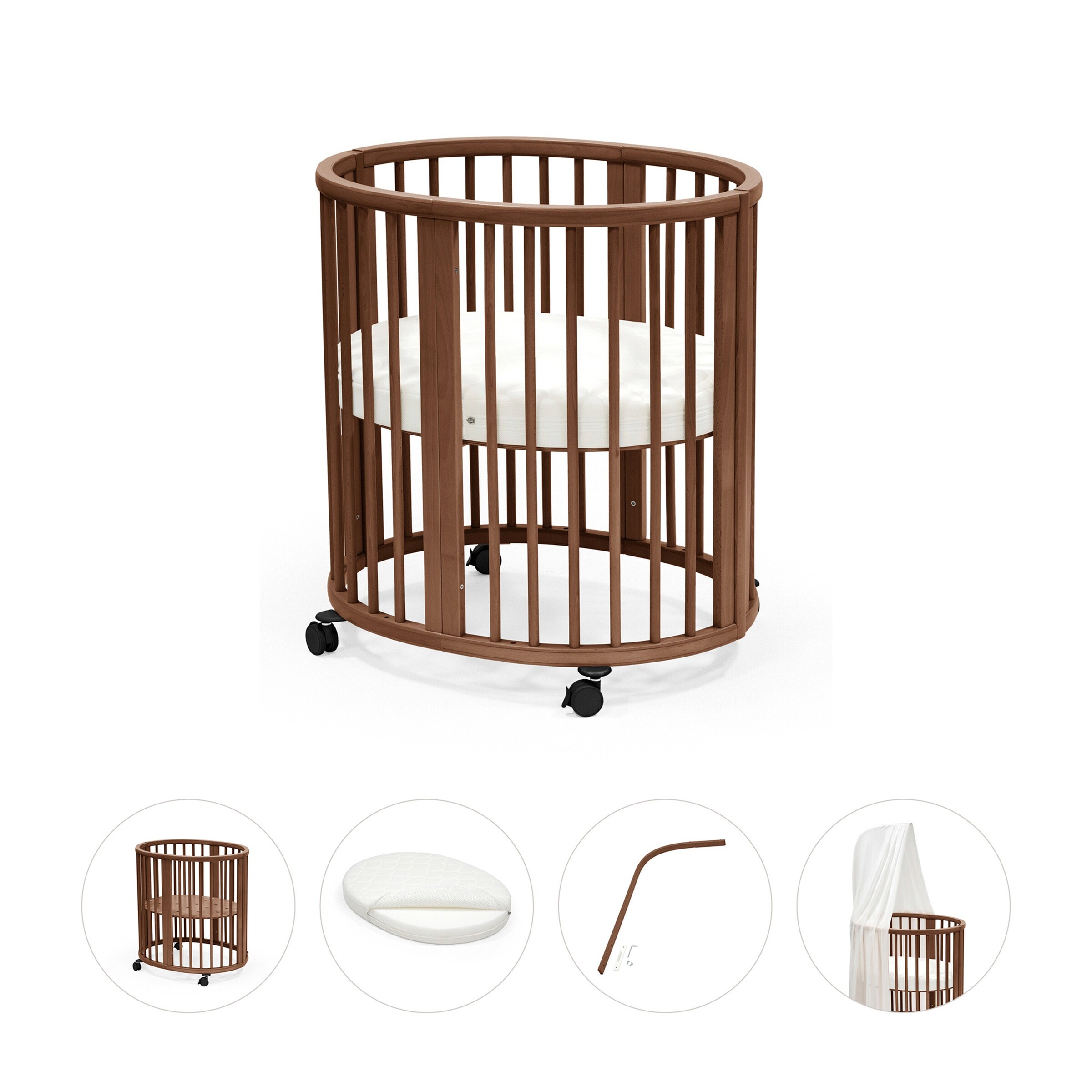Stokke® Sleepi™ Bundle Sleepi Mini inkl. Matratze und Spannbetttuch, Himmelstange und Himmel