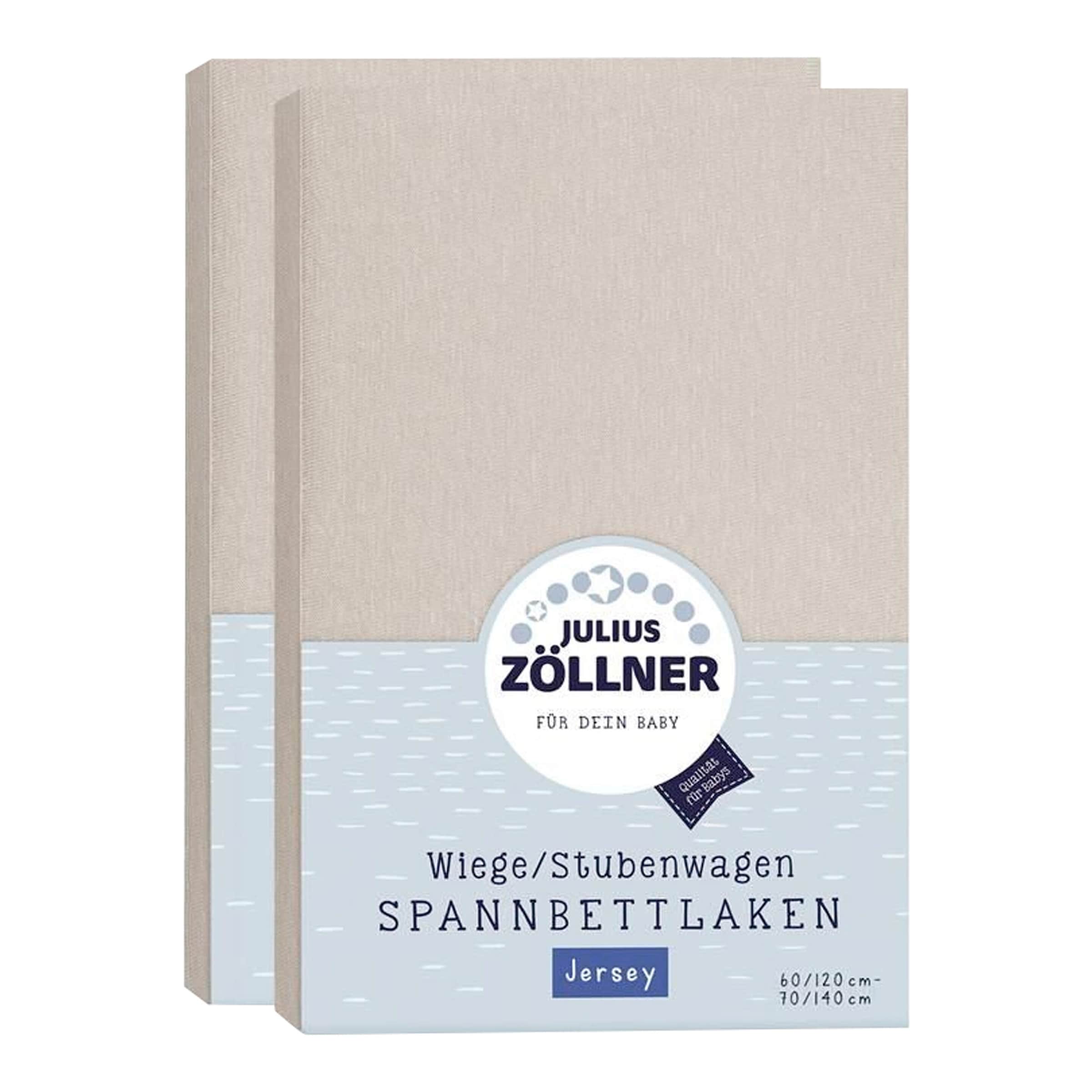 Julius Zöllner 2er-Pack Jersey-Spannbetttücher 70x140 cm