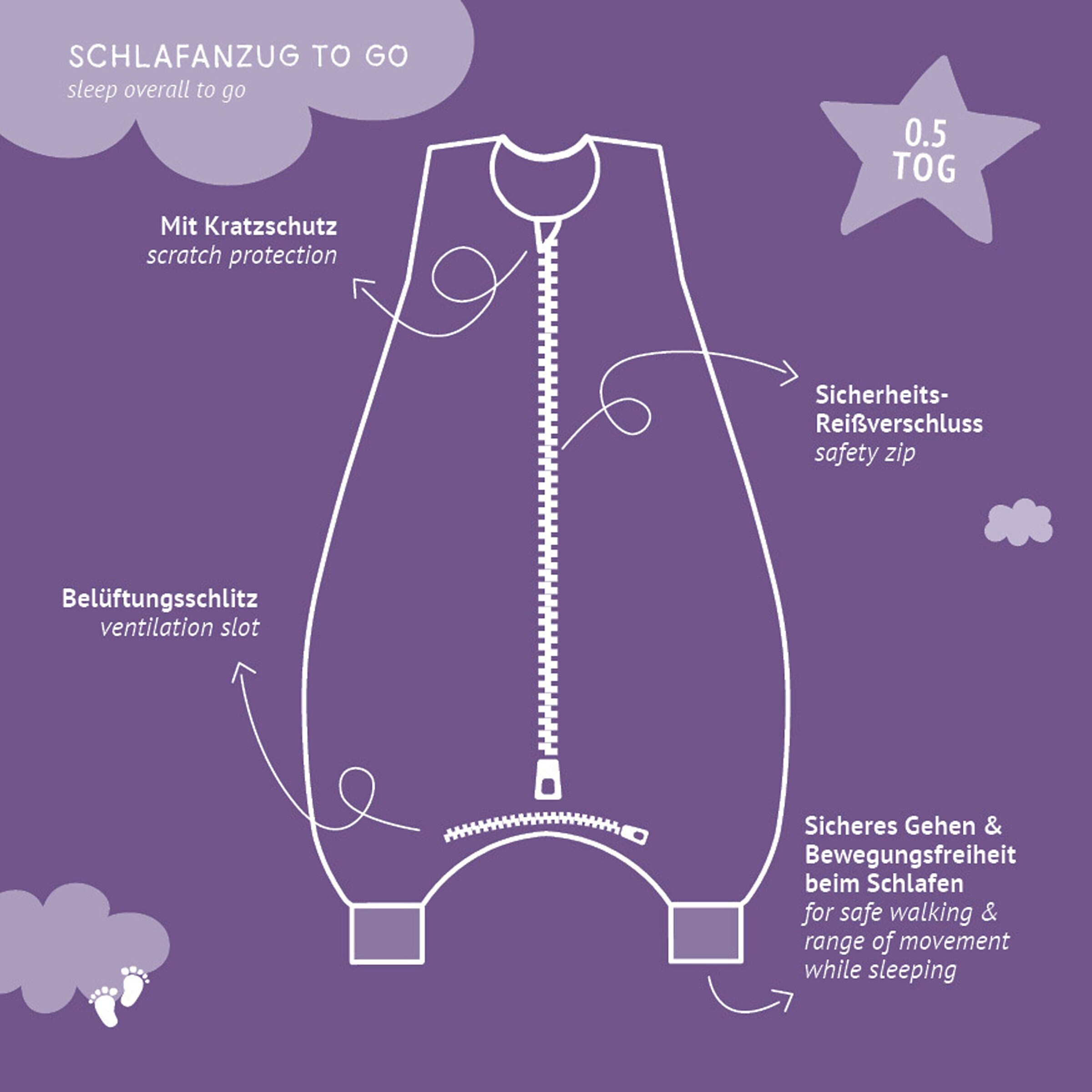 Träumeland Sommer-Sleepoverall Light TO GO 0.5 TOG