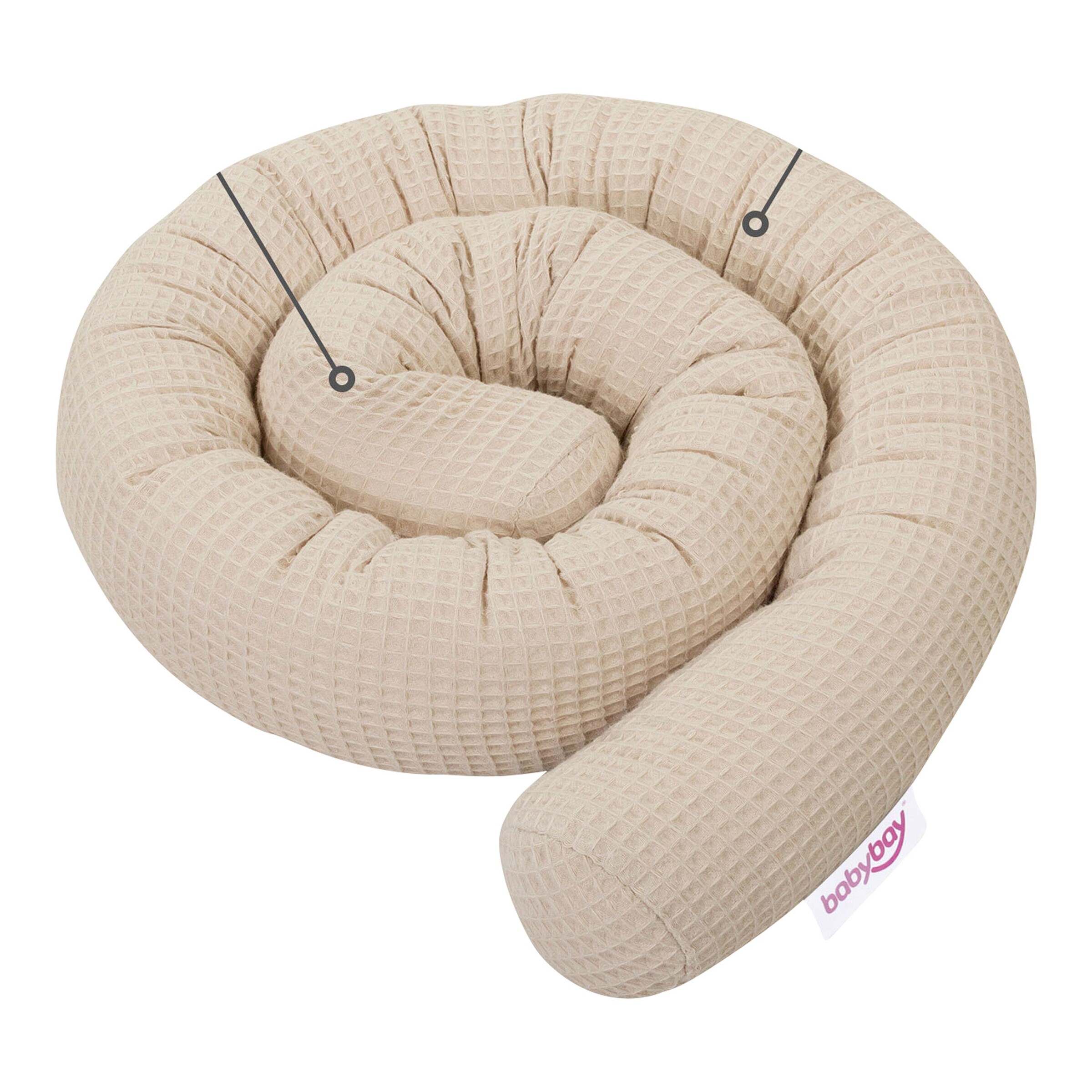 Babybay® Nestchenschlange Waffelpiqué 180 cm passend für alle Modelle